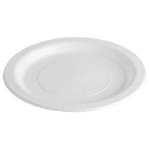 Festive White Plastic Dinner Plates 23cms