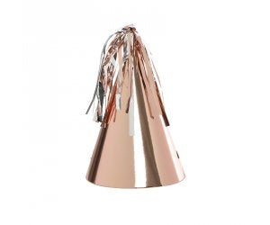 Party Hat With Tassle Topper Rose Gold