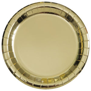 Gold Foil Round Paper Plates 18CM