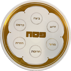 Plastic Seder Plate With Gold Rim