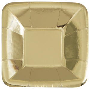 Gold Foil Square Paper Plates 5"