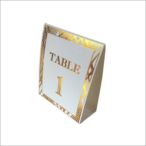 Gold Paper Table Number Cards