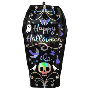 Halloween Holographic Iridescent Coffin Balloon