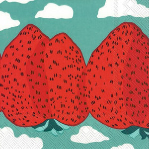 Marimekko Strawberry Mountains Turquoise Lunch Napkins