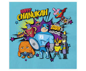 Happy Chanukah Napkins-Superheroes