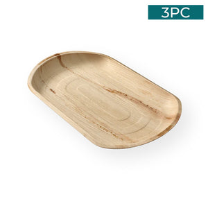 Eco Soulife Natural Leaf-Bamboo Platters Medium 3PC