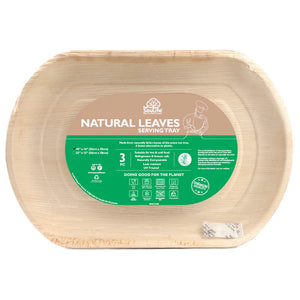 Eco Soulife Natural Leaf-Bamboo Platters Medium 3PC