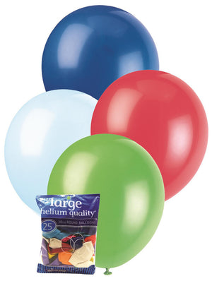 Assorted Colour Latex Balloons 25PK