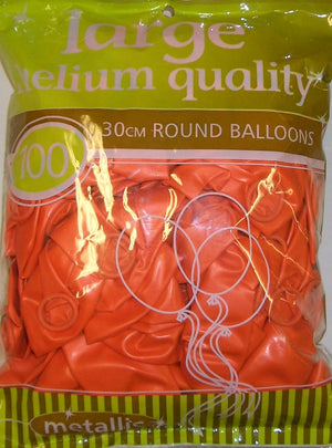 Metallic Orange Latex Balloons