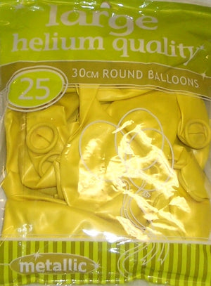 Metallic Yellow Latex Balloons