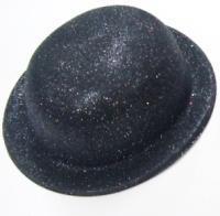 Glitter Hat Black Bowler