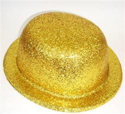 Glitter Hat Gold Bowler