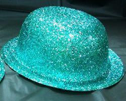 Glitter Hat Teal Bowler