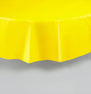 Plastic Yellow Round Table Cover