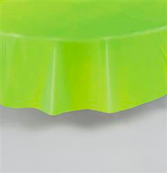 Plastic Lime Green Round Table Cover