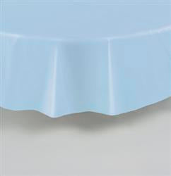 Plastic Light Blue Round Table Cover