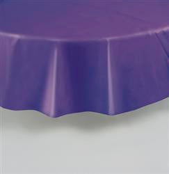 Plastic Purple Round Table Cover