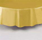 Plastic Gold Round Tablecover