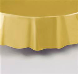 Plastic Gold Round Tablecover