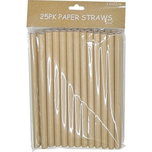 Brown Paper Bubble Tea Straws 25PK