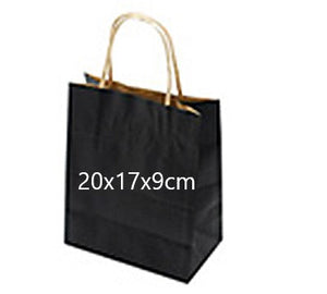 Mini Black Kraft Paper Bag With Handles 50Pk