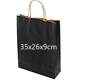 Small Black Kraft Paper Bag With Handles 50PK