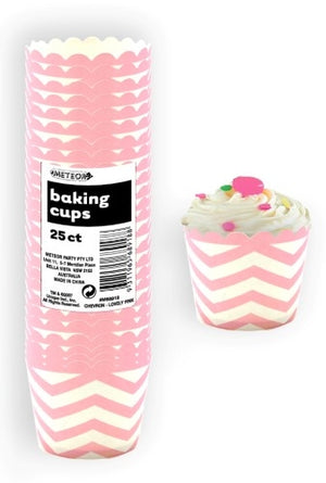 Chevron Lovely Pink Paper Baking Cups