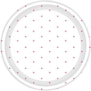 Pink Dots Round Lunch Paper Plates