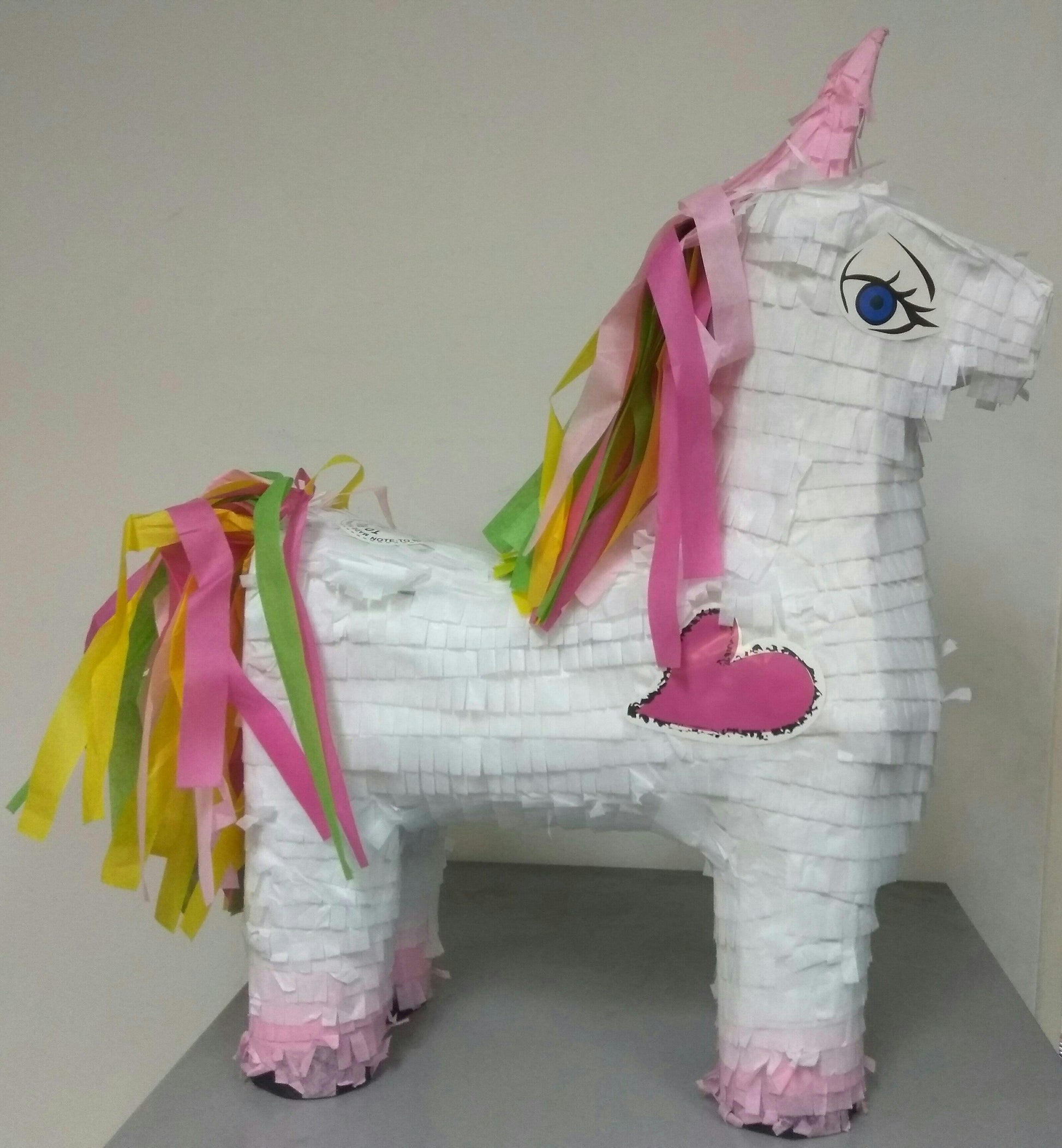 White and Pink Unicorn Pinata