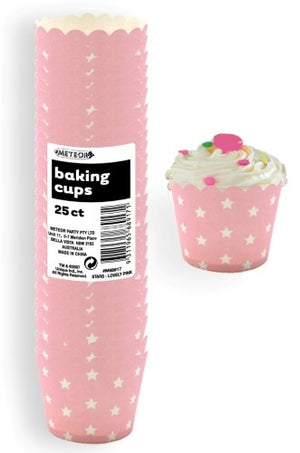 Stars Lovely Pink Paper Baking Cups