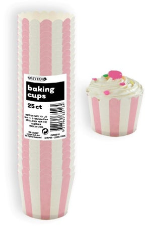 Stripes Lovely Pink Paper Baking Cups