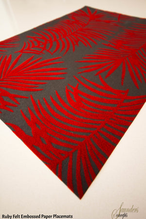 Placemat Paper Fern Ruby