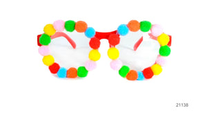 Party Glasses Pom Poms