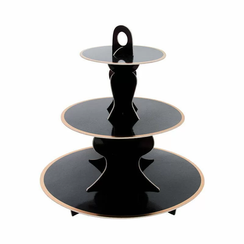 3 Tier Cup Cake Stand-Black