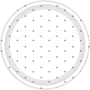 Purple Dots Round Lunch Paper Plates