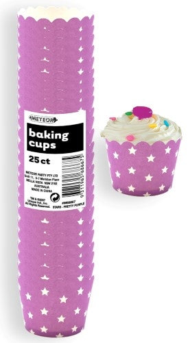 Stars Pretty Purple Paper Baking Cups