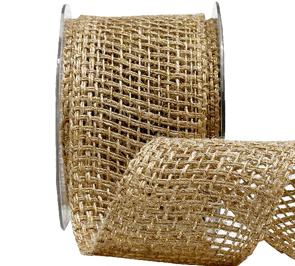 Metallic Gold Jute Webbing Ribbon