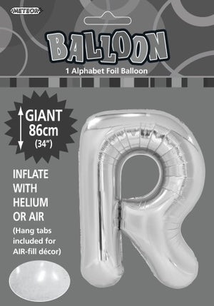 Giant Foil Gold/Silver Alphabet R Balloon