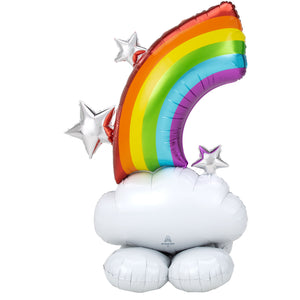 Air Fill Rainbow And Clouds Foil Balloon