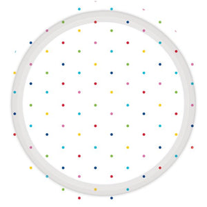 Rainbow Dots Round Lunch Paper Plates