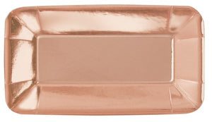 Rose Gold Foil Rectangle Paper Plates