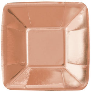 Rose Gold Foil Square Paper Plates 5"