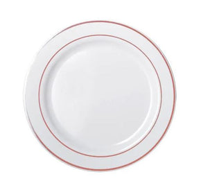 Rosegold Rim White Premium Plastic Lunch Plates