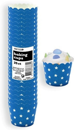 Stars Royal Blue Paper Baking Cups