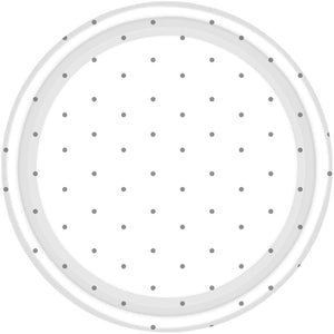 Silver Dots Round Lunch Paper Plates