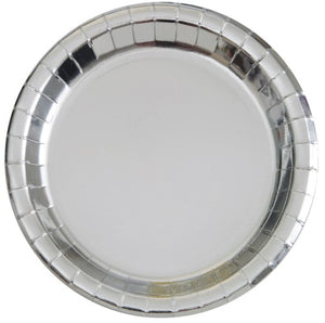 Silver Foil Round Paper Plates 18CM