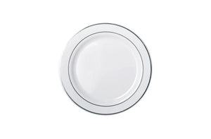 Silver Rim White Premium Lunch Plates 19cm