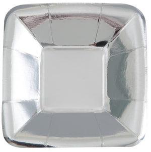 Silver Foil Square Paper Plates 5"