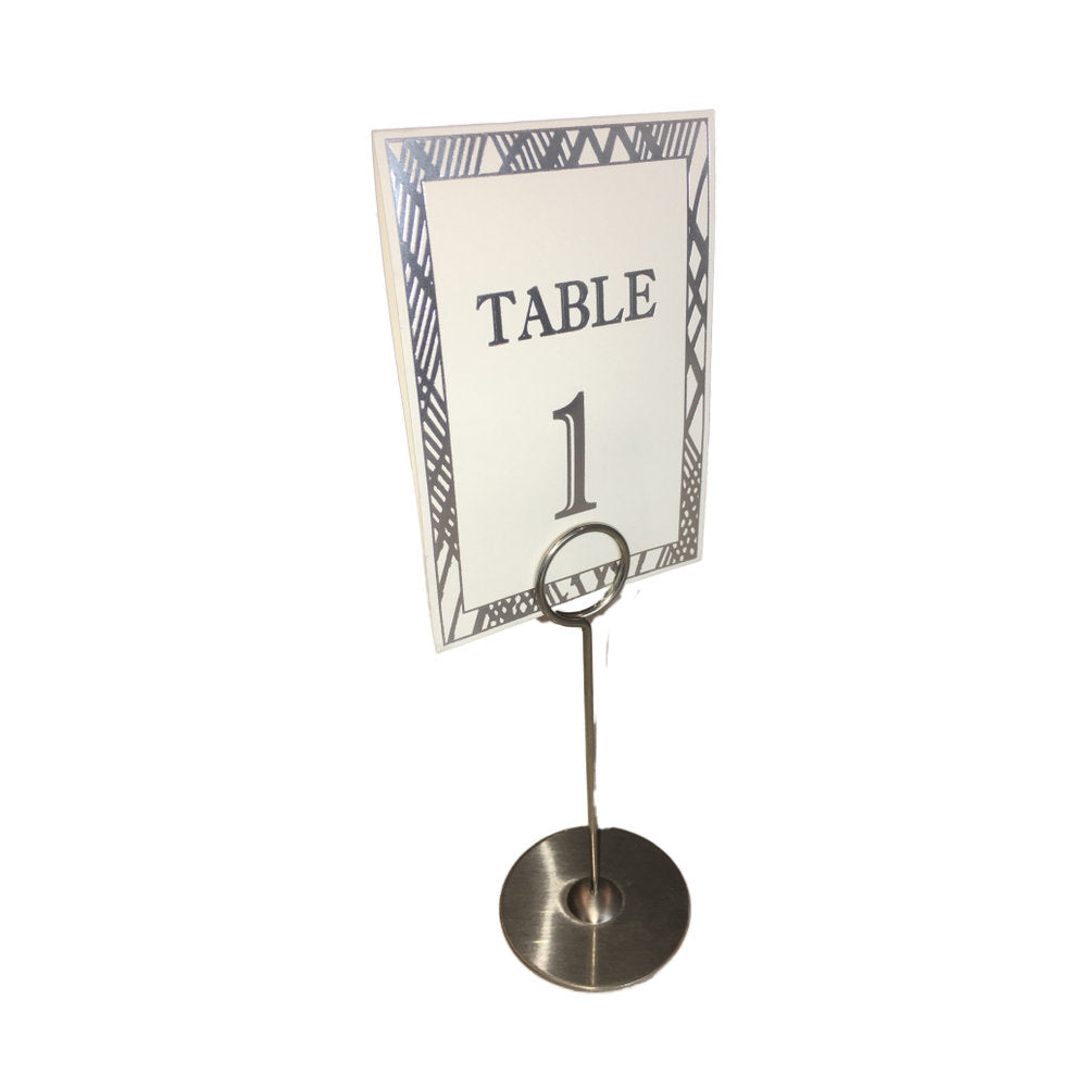 Silver Paper Table Number Cards