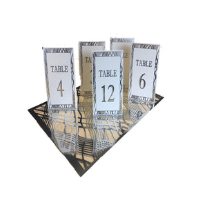 Silver Paper Table Number Cards